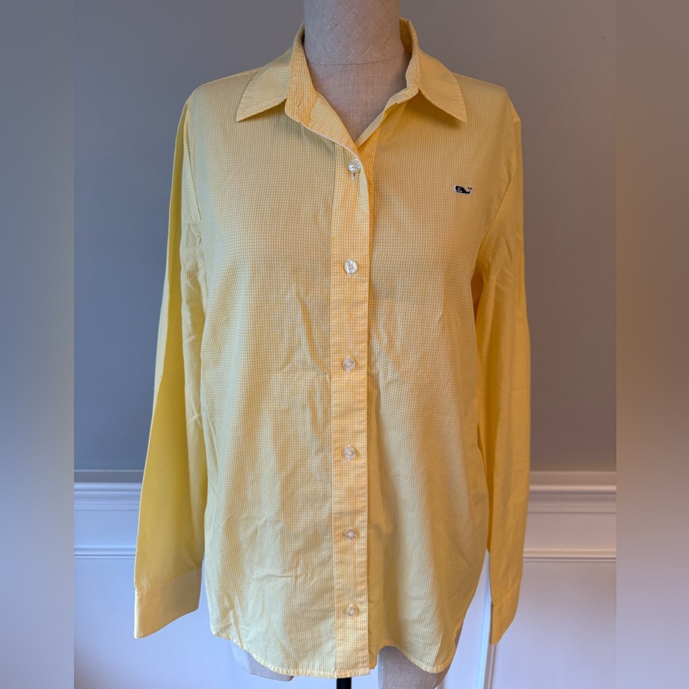 Vineyard Vines Yellow Gingham Shirt